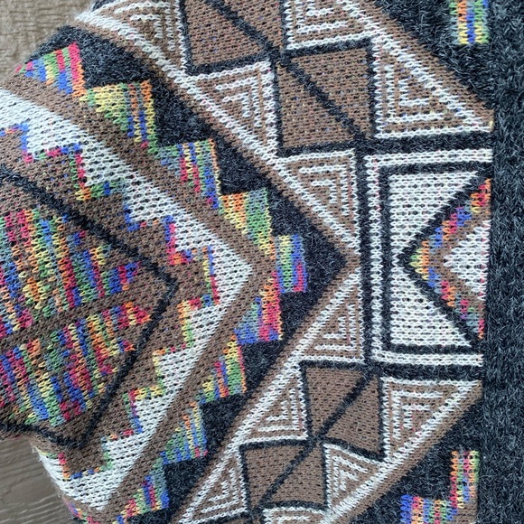 Debut Aztec Print Oversized Open Draped Cardigan Sweater S/M - Picture 10 of 14